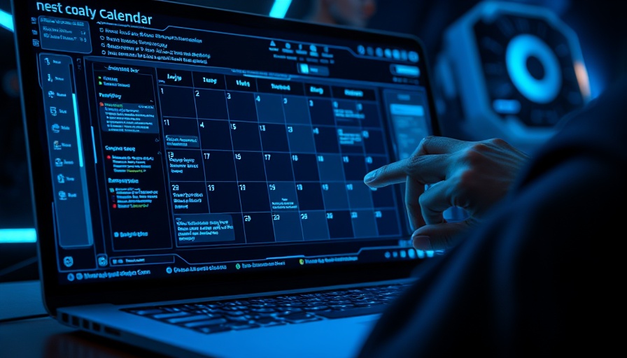 Futuristic HR technology with digital calendar interface.