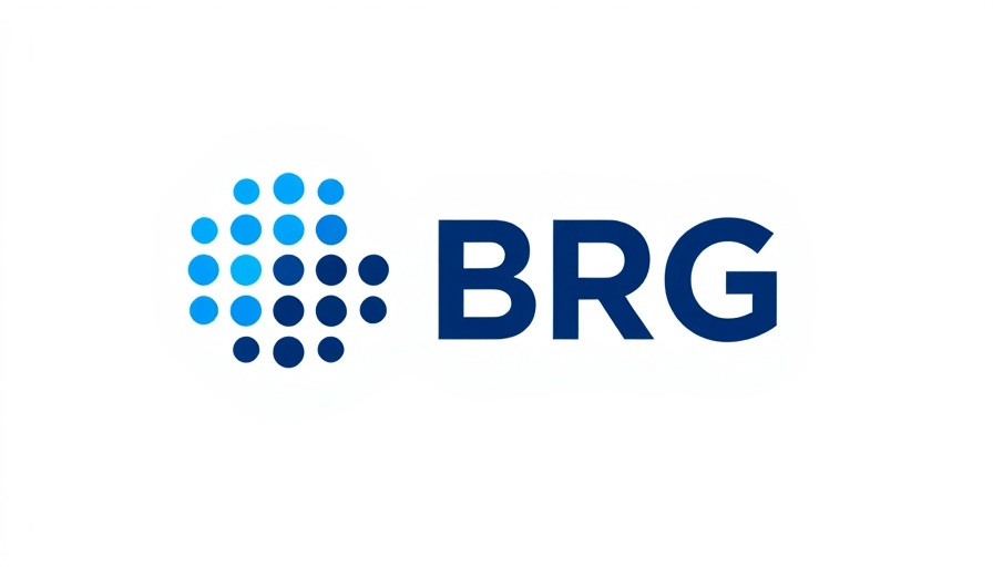 BRG logo featuring blue and dark blue dots