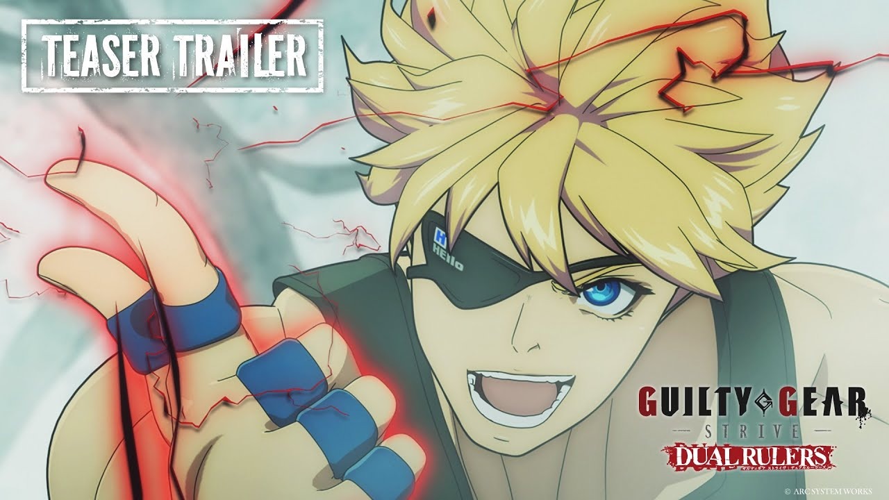 Animated character from Guilty Gear Strive update, intense gaze.