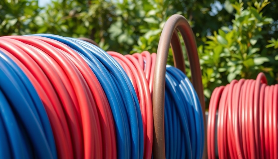 All-fiber network installation with colored tubing outdoors.