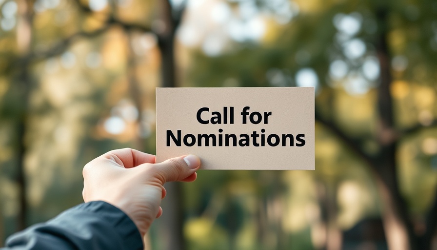 Call for nominations sign held outdoors, ERGs in corporate America.