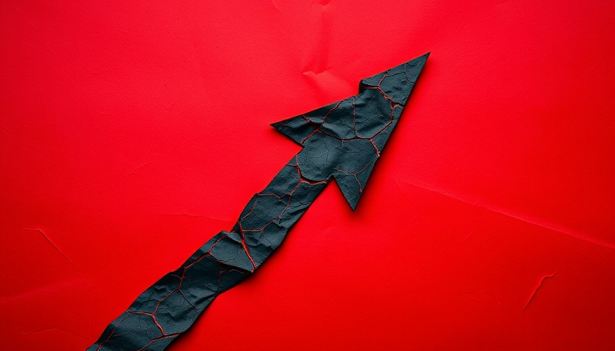 Upward cracked arrow on red, symbolizing change in workplace communication.