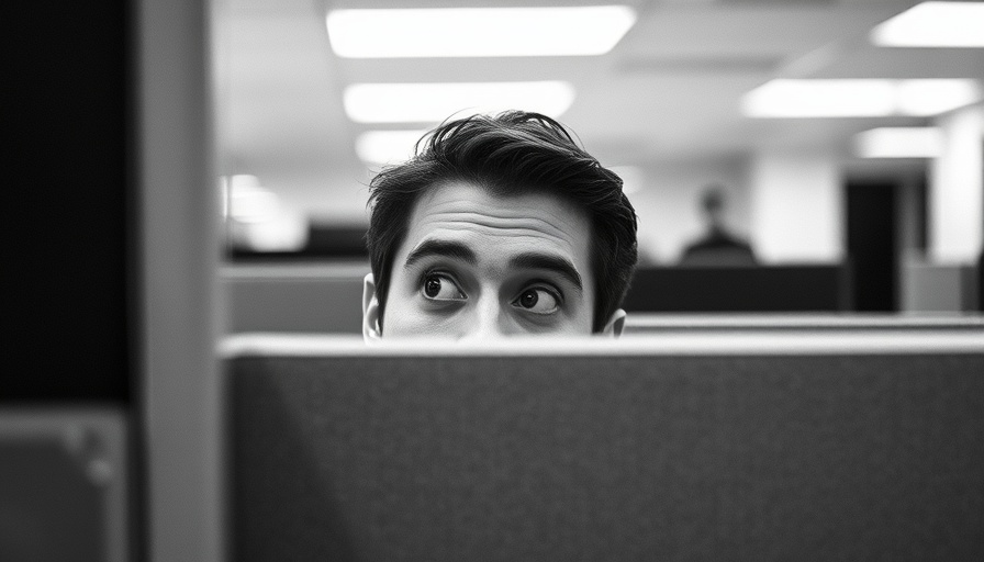 Curious employee peeking over a cubicle wall, highlighting employee engagement strategies.