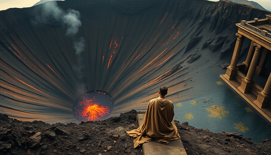 Volcano influencing Battle of Waterloo: crater and thoughtful leader.