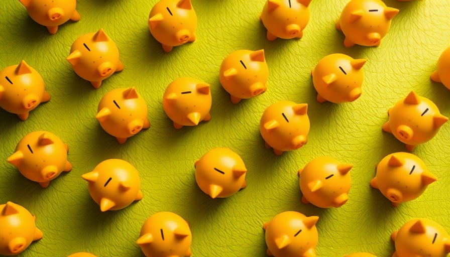 Pattern of yellow piggy banks illustrating expert tips to save money.