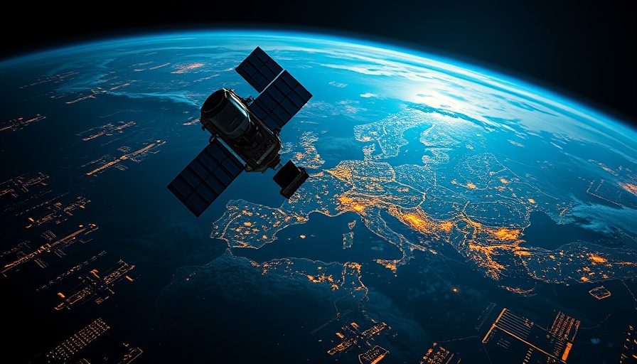 Satellite orbiting Earth highlighting broadband infrastructure funding.