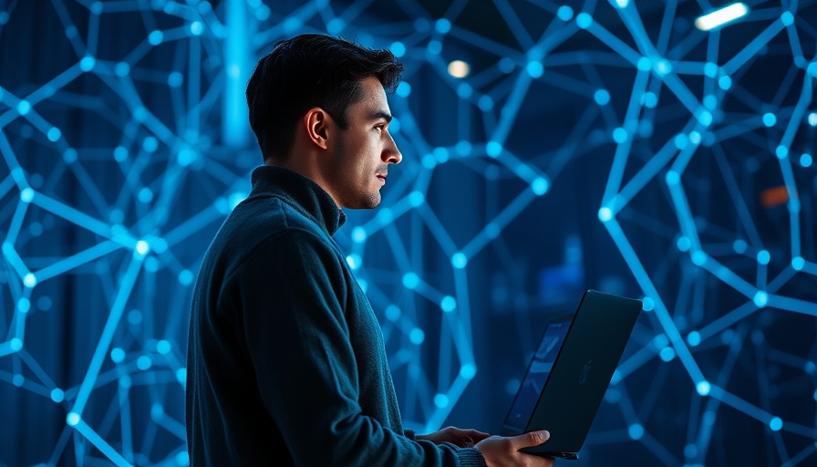 Man exploring digital network display, related to employer branding.
