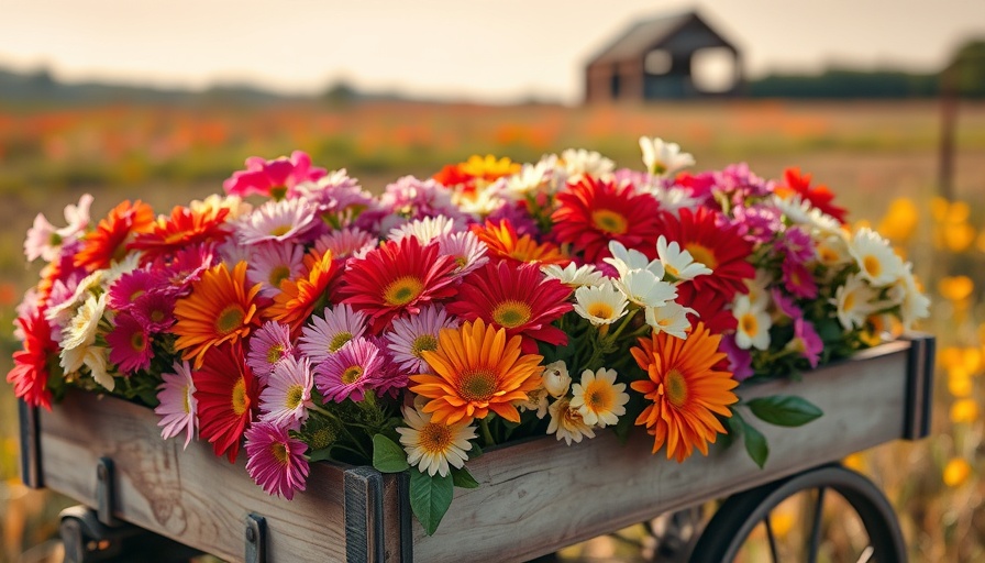 Vibrant flowers at local flower farming site in Omaha.