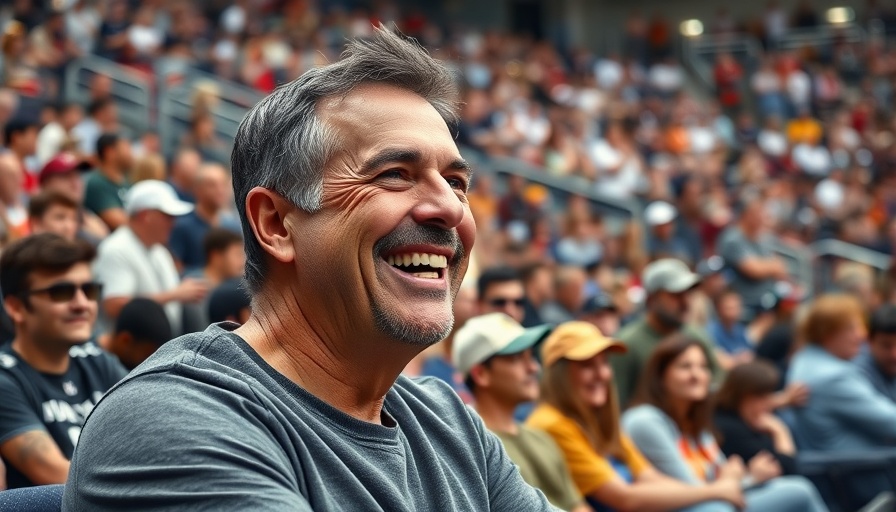 A cheerful man in a sports arena representing psychological safety in the workplace.