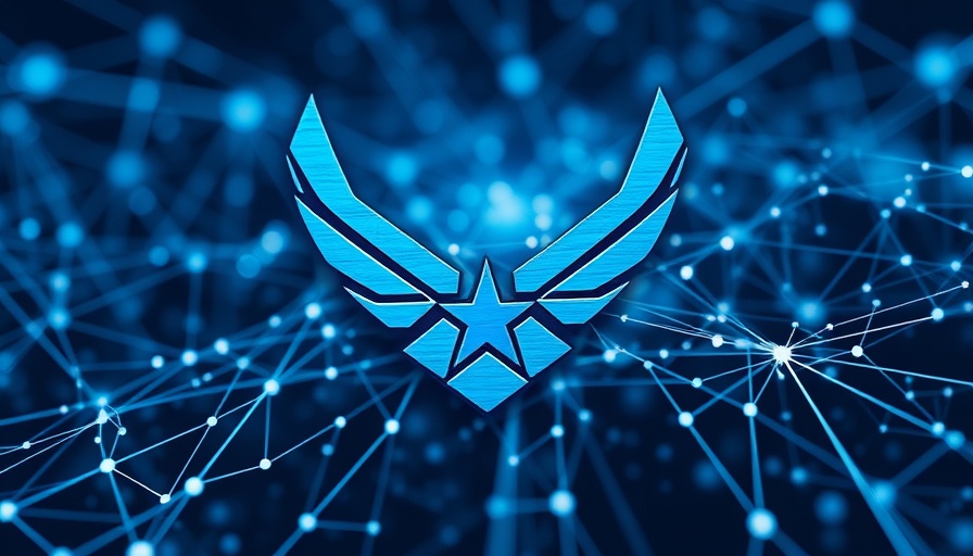 Air Force IT Overhaul emblem on digital network backdrop