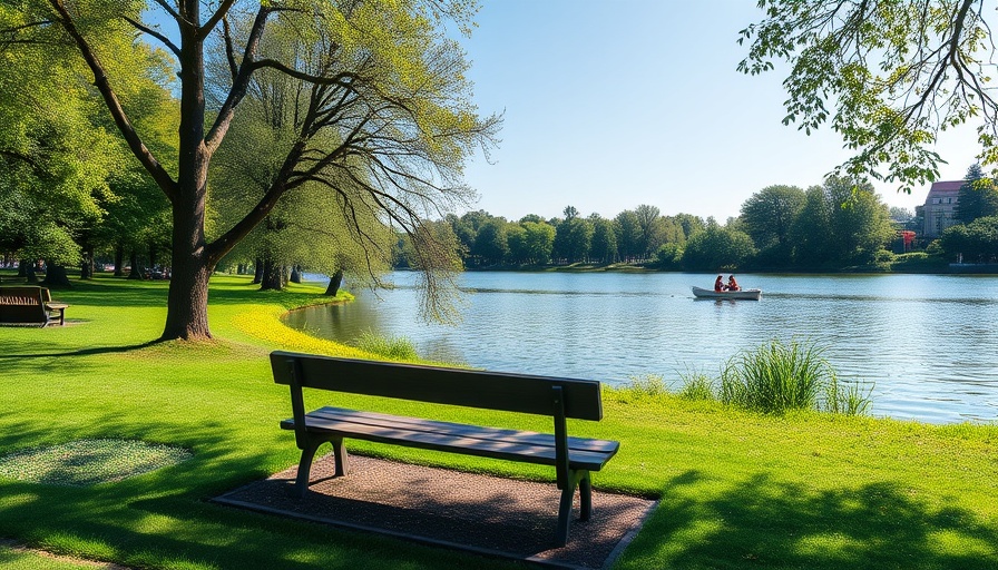 Lakeside park with boating in Omaha for Labor Day.