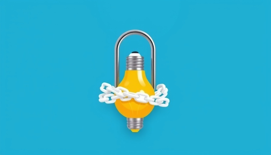 Concept illustration of executive leadership protecting intellectual property with a light bulb lock.