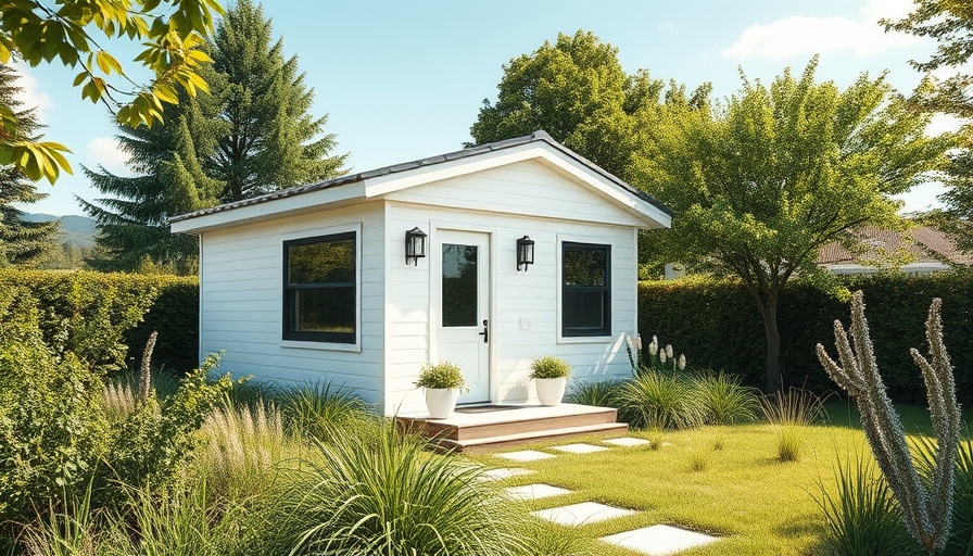 Affordable housing options Omaha: Modern tiny home with garden.