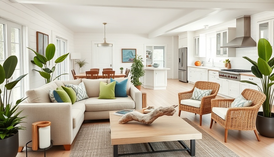Modern coastal living room design ideal for Omaha mom blogs.