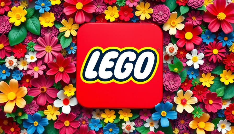 Colorful Lego mural with flowers and HR technology transparency.