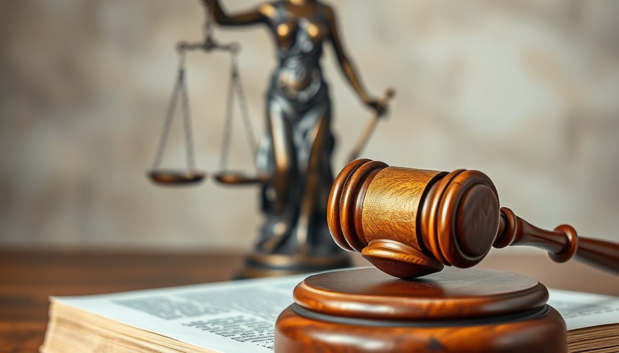 Judge's gavel with Lady Justice statue, symbolizing law and justice.