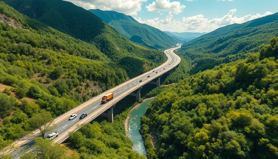 Aerial view of Pennsylvania highways with cars and trucks, Best Car Shipping Companies in Pennsylvania.