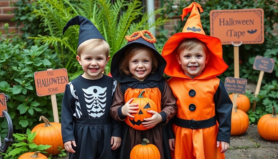 Children enjoying fright-free Halloween activities in Omaha garden setting.