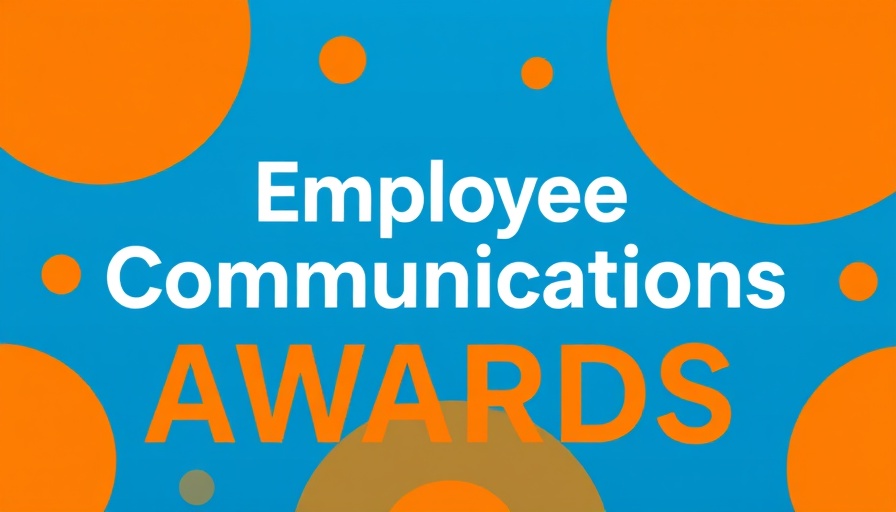 Employee Communications Awards bold graphic design with circular patterns