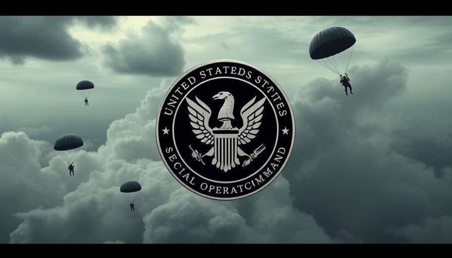 SOCOM emblem with paratroopers, illustrating contract opportunities for veterans.