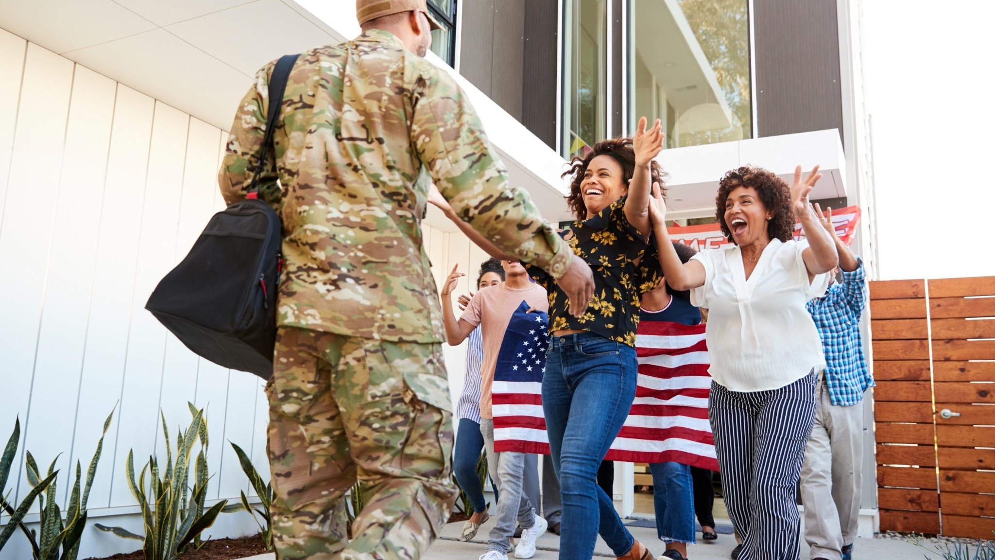San Antonio military family resources patriotic heart design with flag and camo.