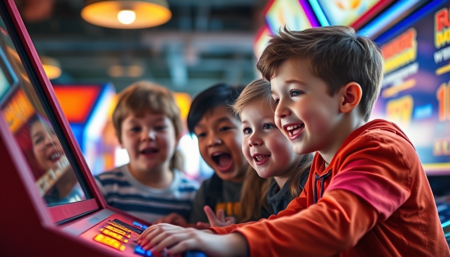 Kids enjoying arcade games at family friendly arcades in Omaha.