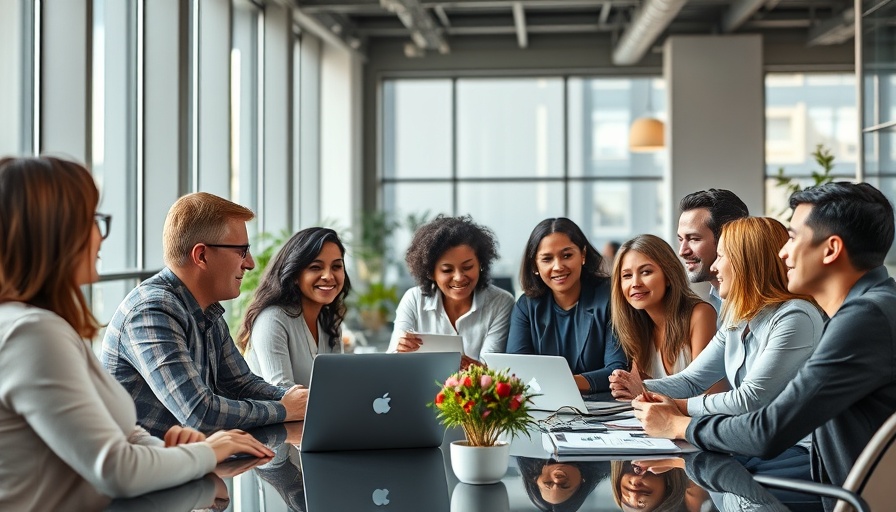 Employees collaborating in a modern office environment at Colliers.