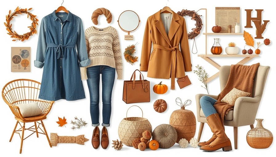 Collection of fall fashion and decor items for style and home inspiration.
