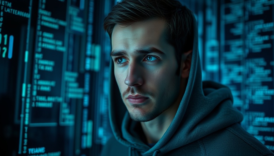 Man analyzing digital code screen, cybersecurity tips for remote workers.