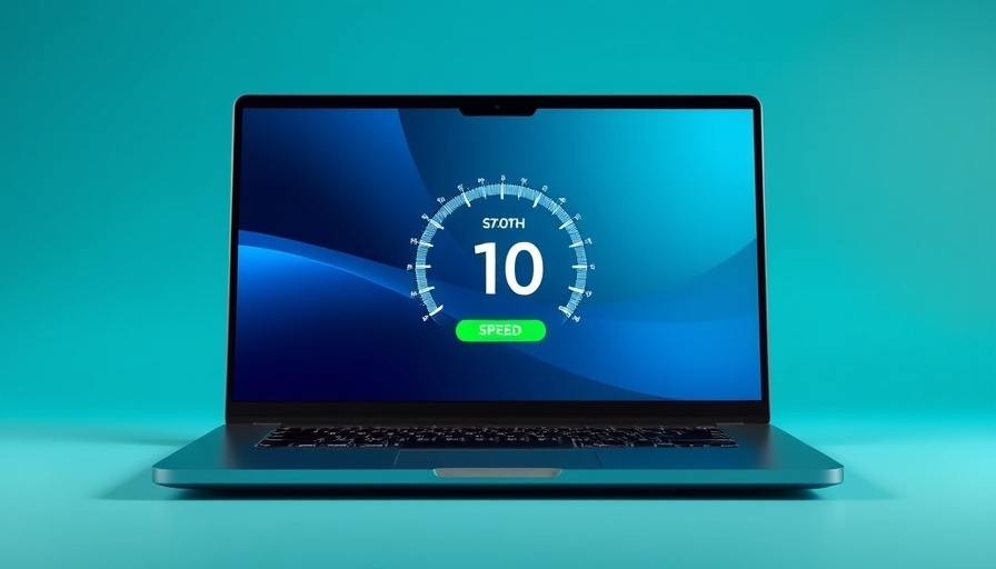 High-speed internet test on laptop screen; best NBN provider Australia.
