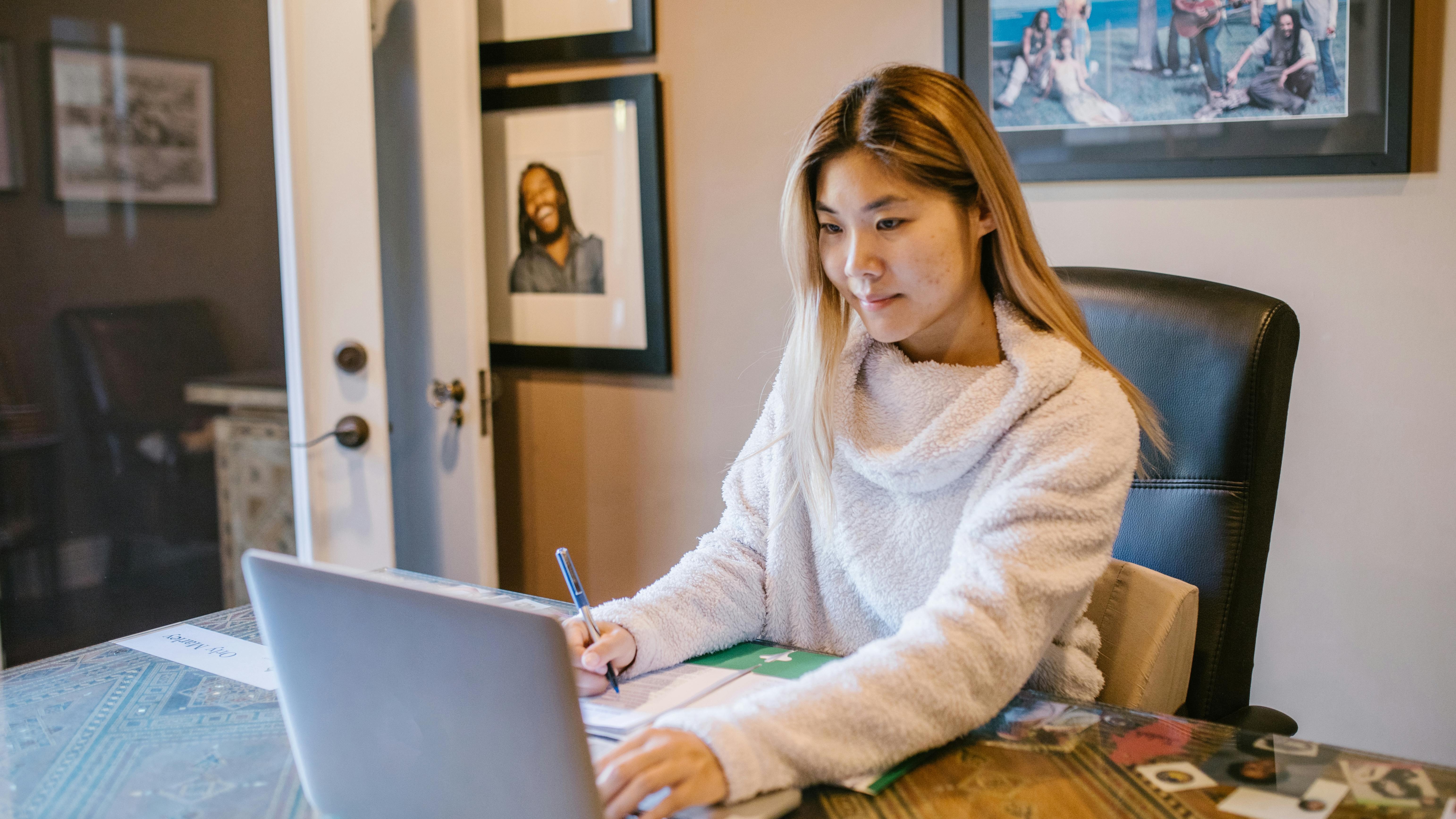 AI-based website builder promotion with laptop and confetti.