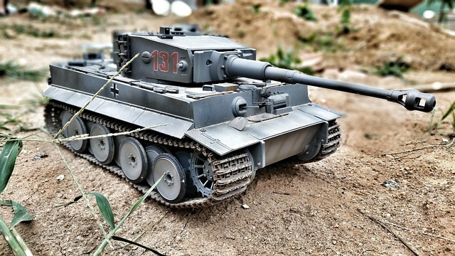 Historic military tank in the desert, showcasing robot warfare technology.