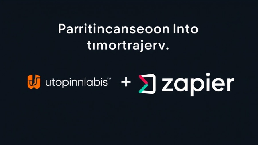 Utopian Labs joins Zapier partnership announcement graphic.