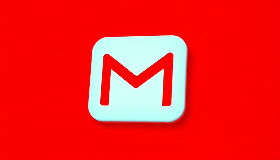 Gmail icon on red background, merge Google accounts concept.