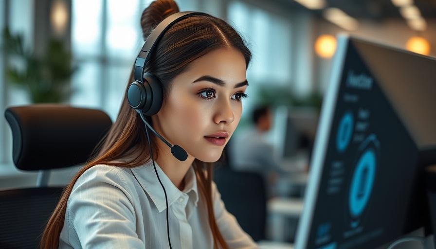 AI in WooCommerce Customer Support, woman using a system with UI elements.