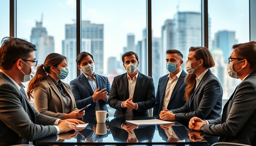 Business team discussing profitable niches in a modern office.