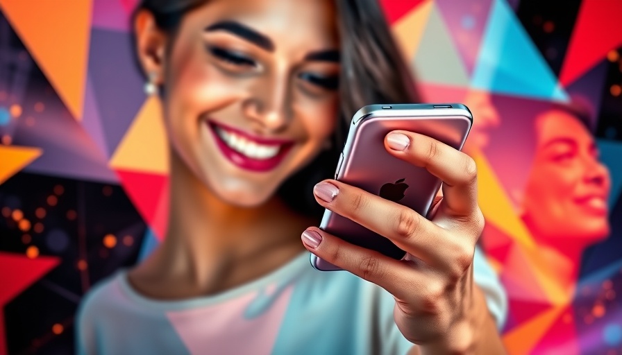 Vibrant digital collage depicting AI's impact on social media marketing.