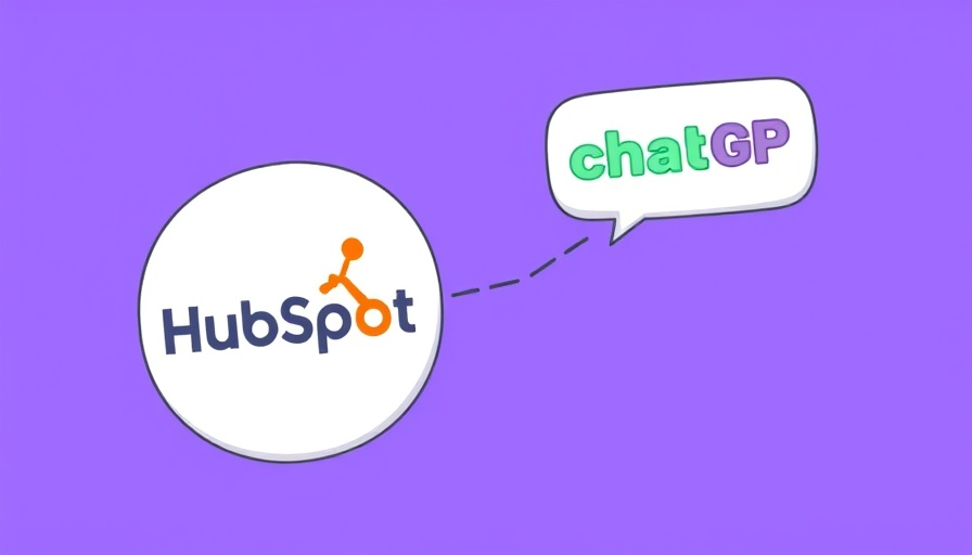 Integration of HubSpot and ChatGPT illustration on purple background.