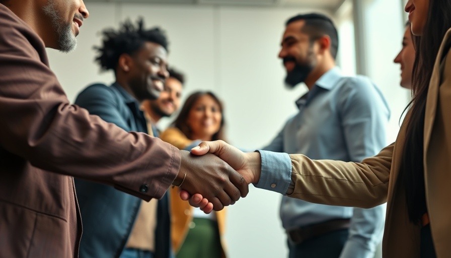 Human connection growth tactic depicted with handshake.