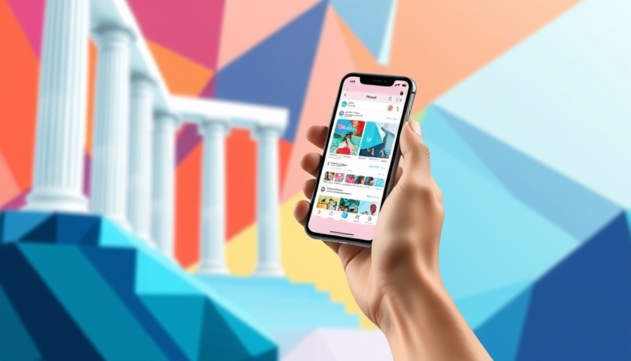Illustration of content pillars for social media with columns and phone.