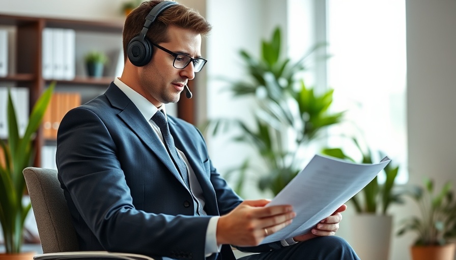 Man in suit reviewing documents in a remote work setting. Strategies for maintaining cohesion in remote teams.