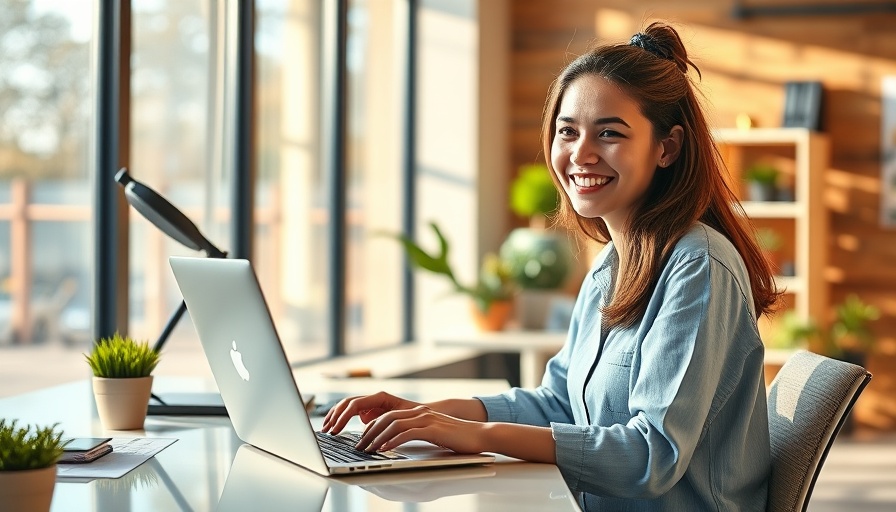 Young woman working on personalization strategies in a cozy office.