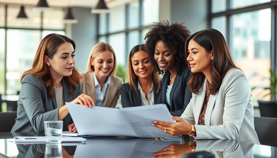 Diverse team of women collaborating on a project plan.