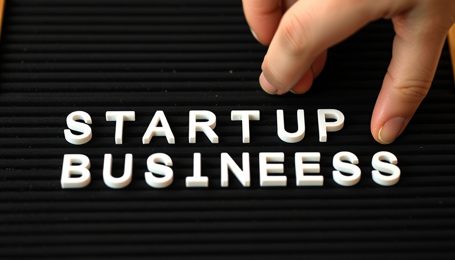 Hand arranging 'STARTUP BUSINESS' letters on letter board for how to start a delivery business.