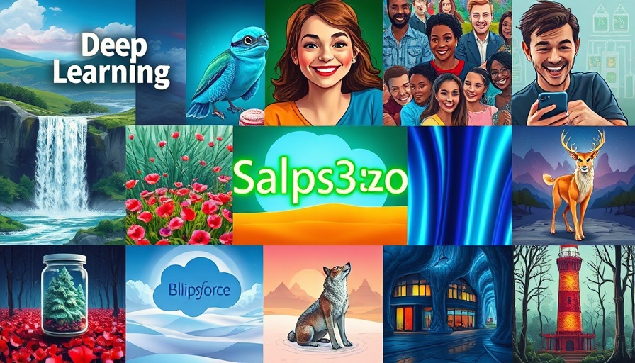 Collage of AI tools and themes for small businesses