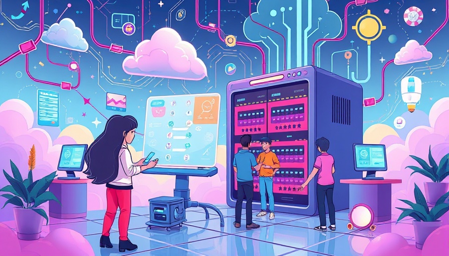 AI-Powered Account Matching concept illustration with cloud and server.