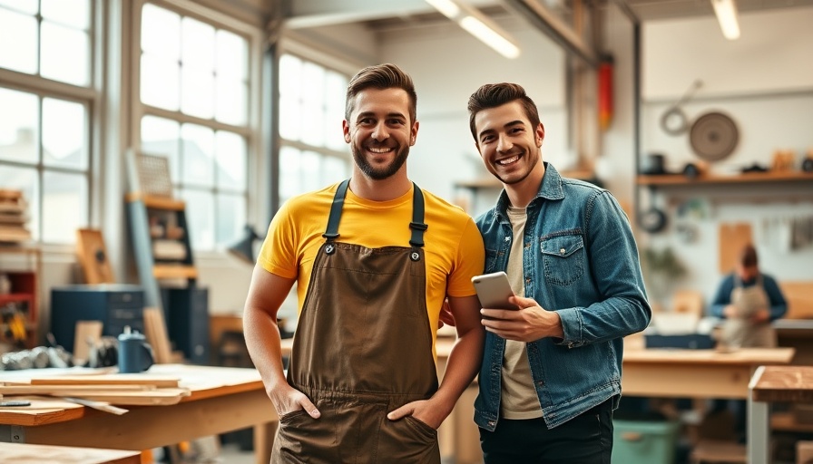 Two happy individuals in a workshop illustrating search visibility in the AI era.