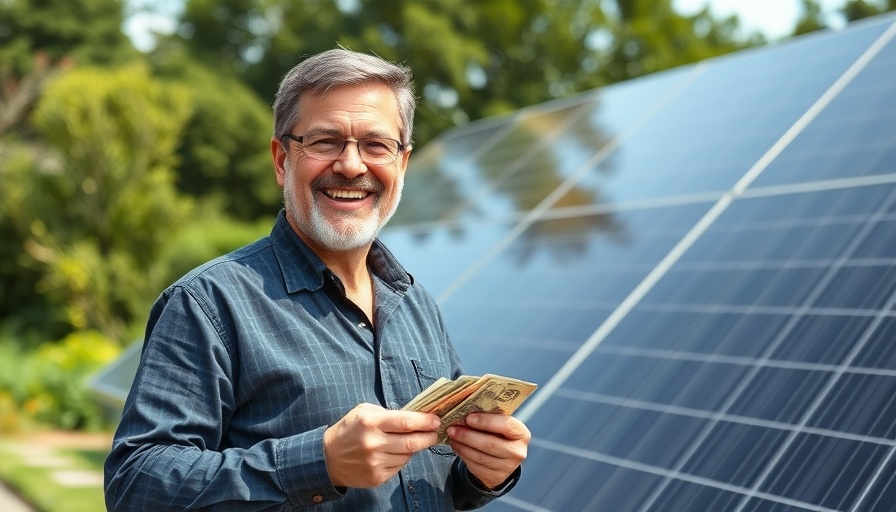 Alternative lending solutions concept with man and solar panels