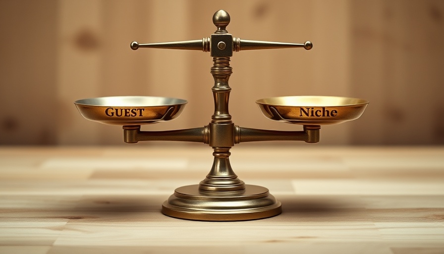 Balance scale depicting guest posting and niche edits concepts.