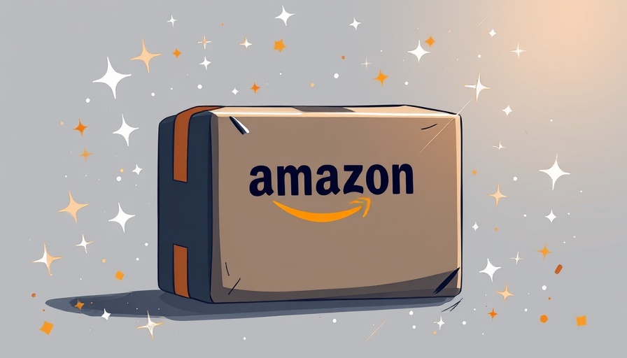 Stylized Amazon package with sparkles, highlighting best products to sell on Amazon in 2025.